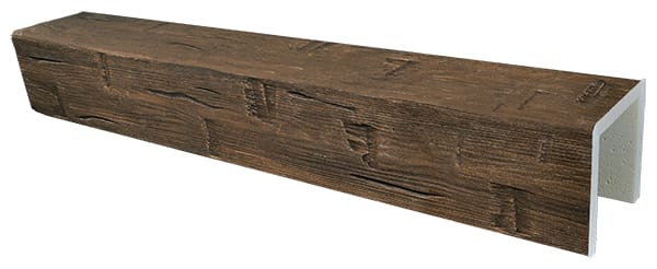 Barron Designs hand-hewn beam example in 'rich walnut' finish