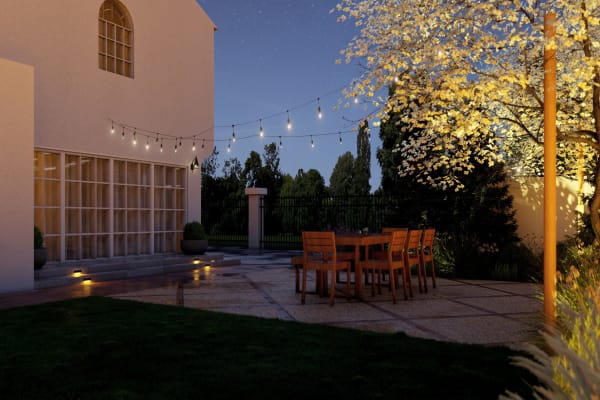 Modern landscape design trends: backyard patio dining