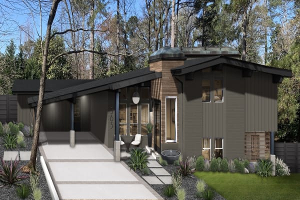 Mid-century modern style home with a smart carport design idea