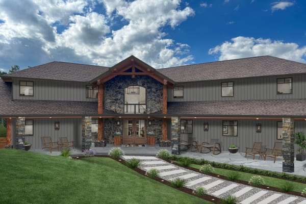 Rustic paint colors for home exteriors, featuring Iron Ore and Kendall Charcoal