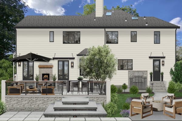 Two-story home with small backyard designed by brick&batten.