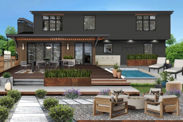 A home showing one of our many favorite outdoor patio ideas, the screened in patio.