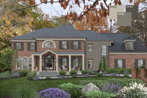 A home with an old money exterior designed by brick&batten.