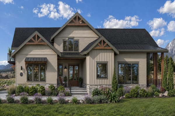 Modern Rustic blueprint home designed by brick&batten