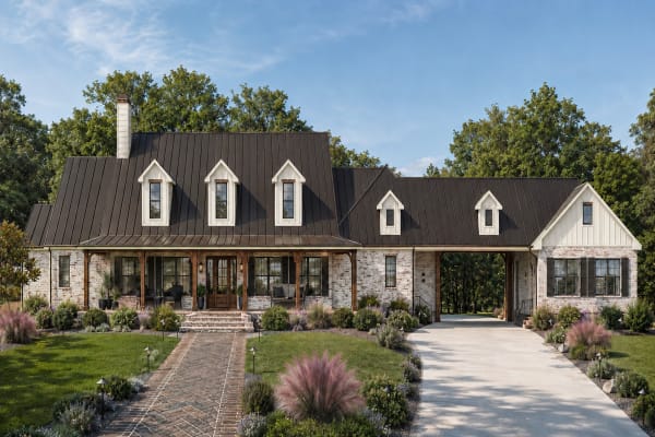 German smear finish on a blueprint farmhouse design.