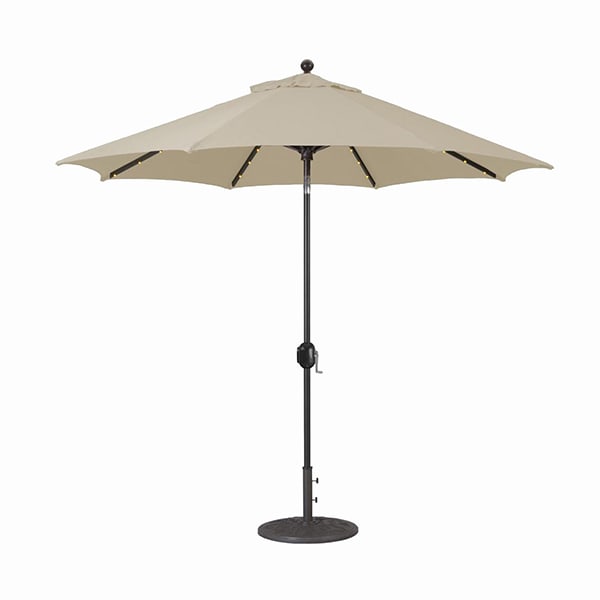 Lighted Octagonal Aluminum Patio Market Umbrella