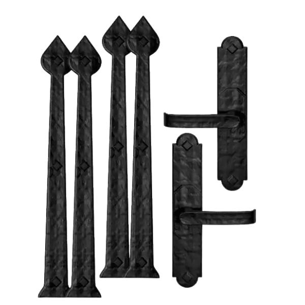 Rustic Aspen Black Magnetic Garage Door Hardware Set