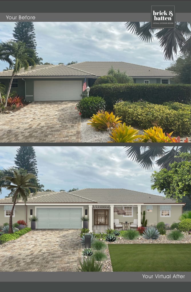Before and after photos of a coastal home