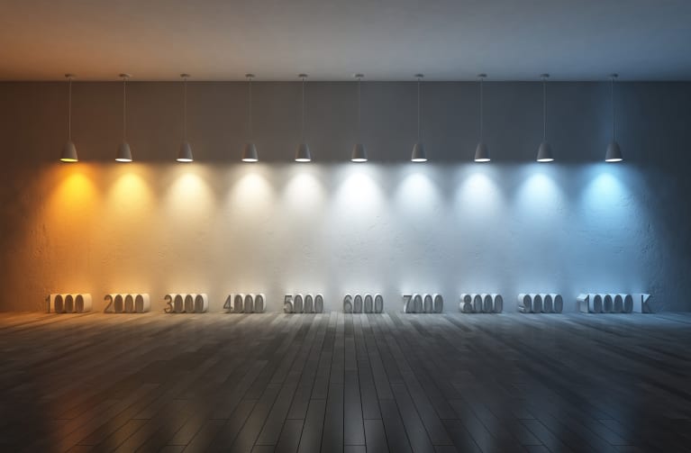 Kelvin scale for lighting