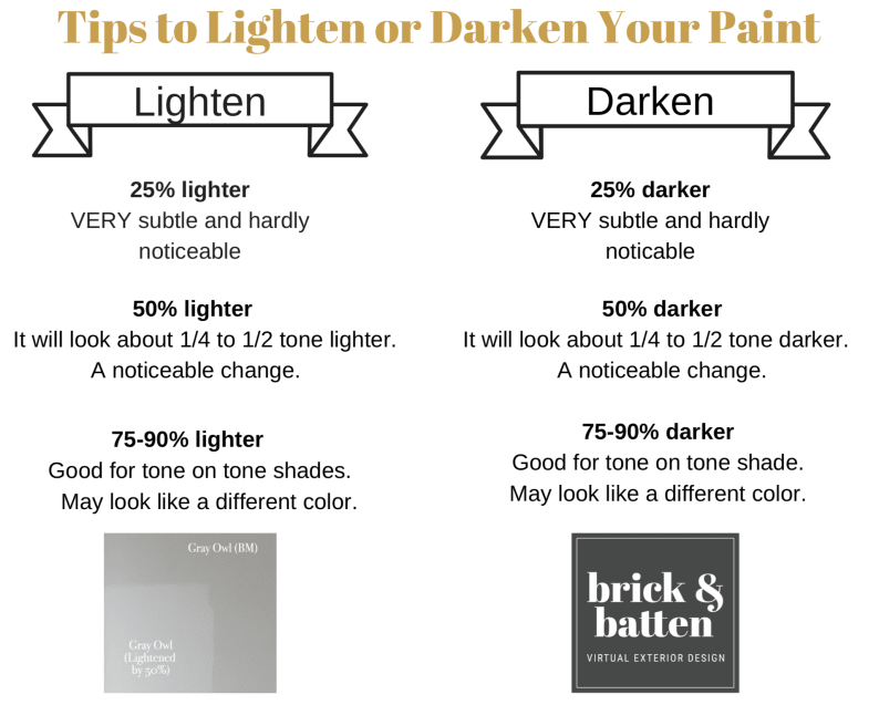 lighten or darken paint