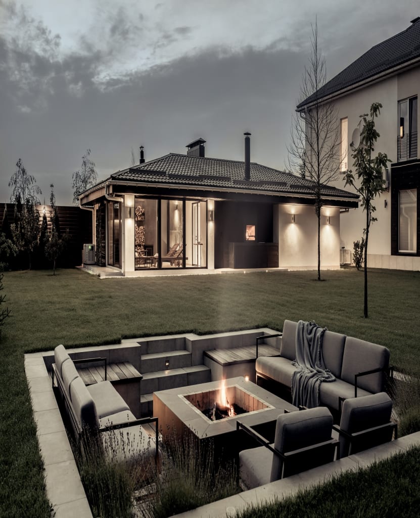 sunken fire pit