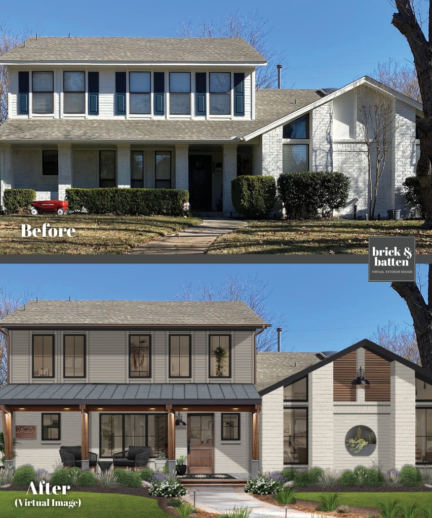 modern house design exterior with digital rendering