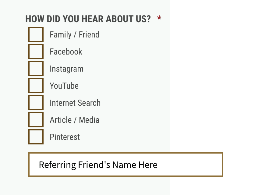 Where to put referring friend's name