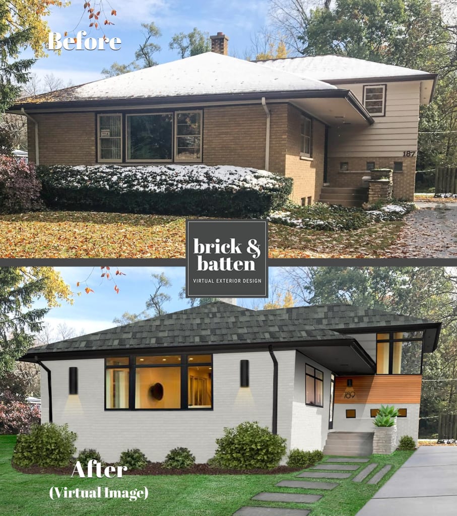 white painted brick