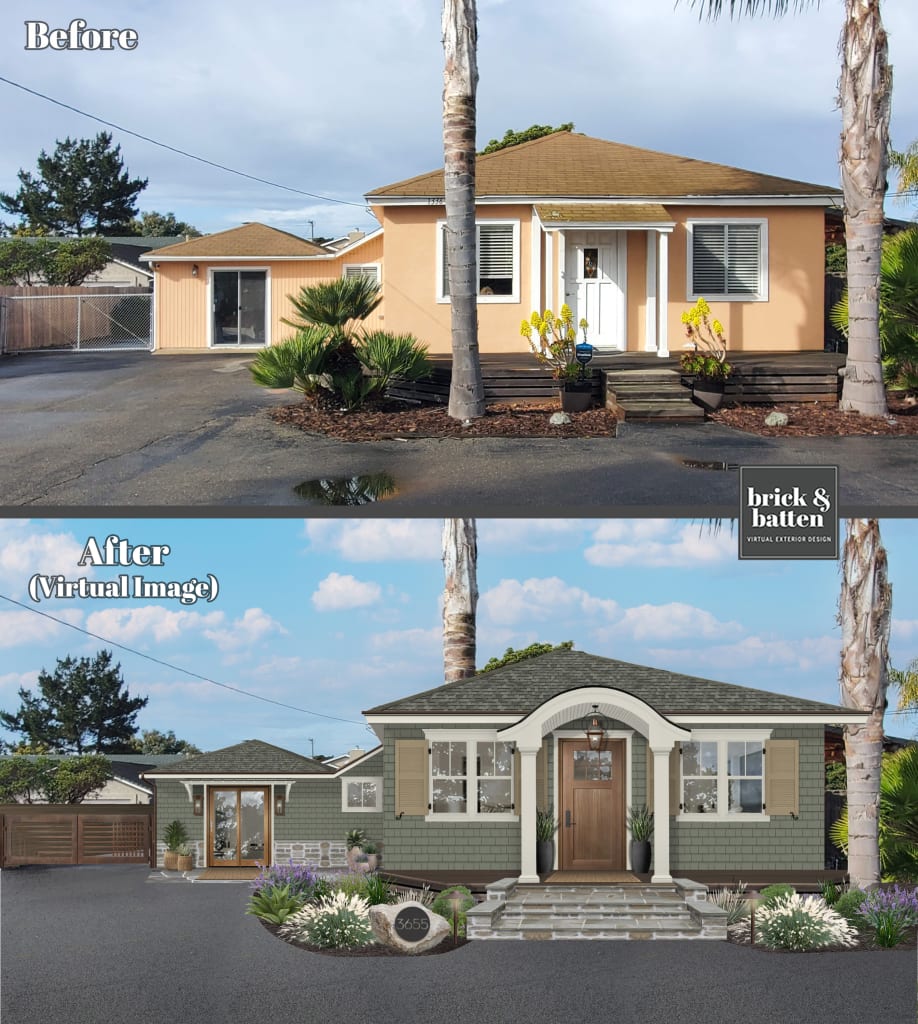 before and after showing how to make a house more sellable