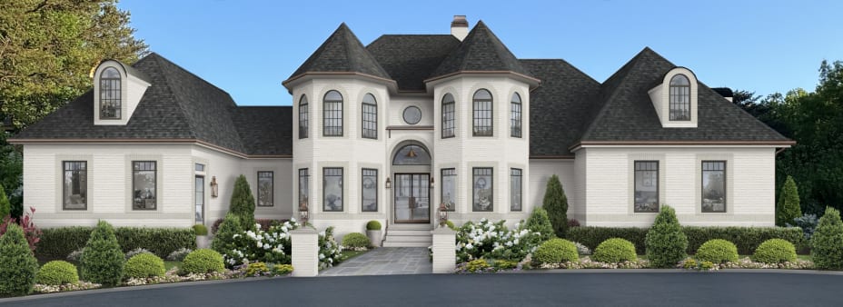 View of Luxury Home Exterior Design