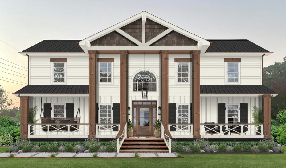 White Rendered Porch