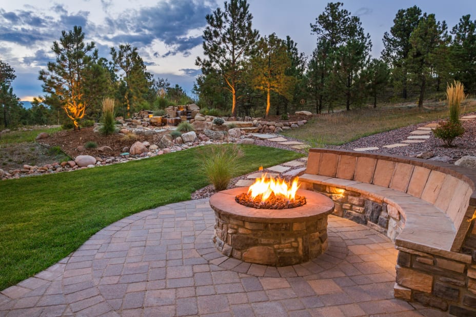 Fire pit with built in seating sale
