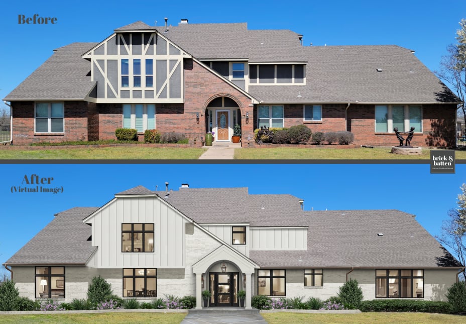 Whitewashed Homes Whitewash Brick House Before After