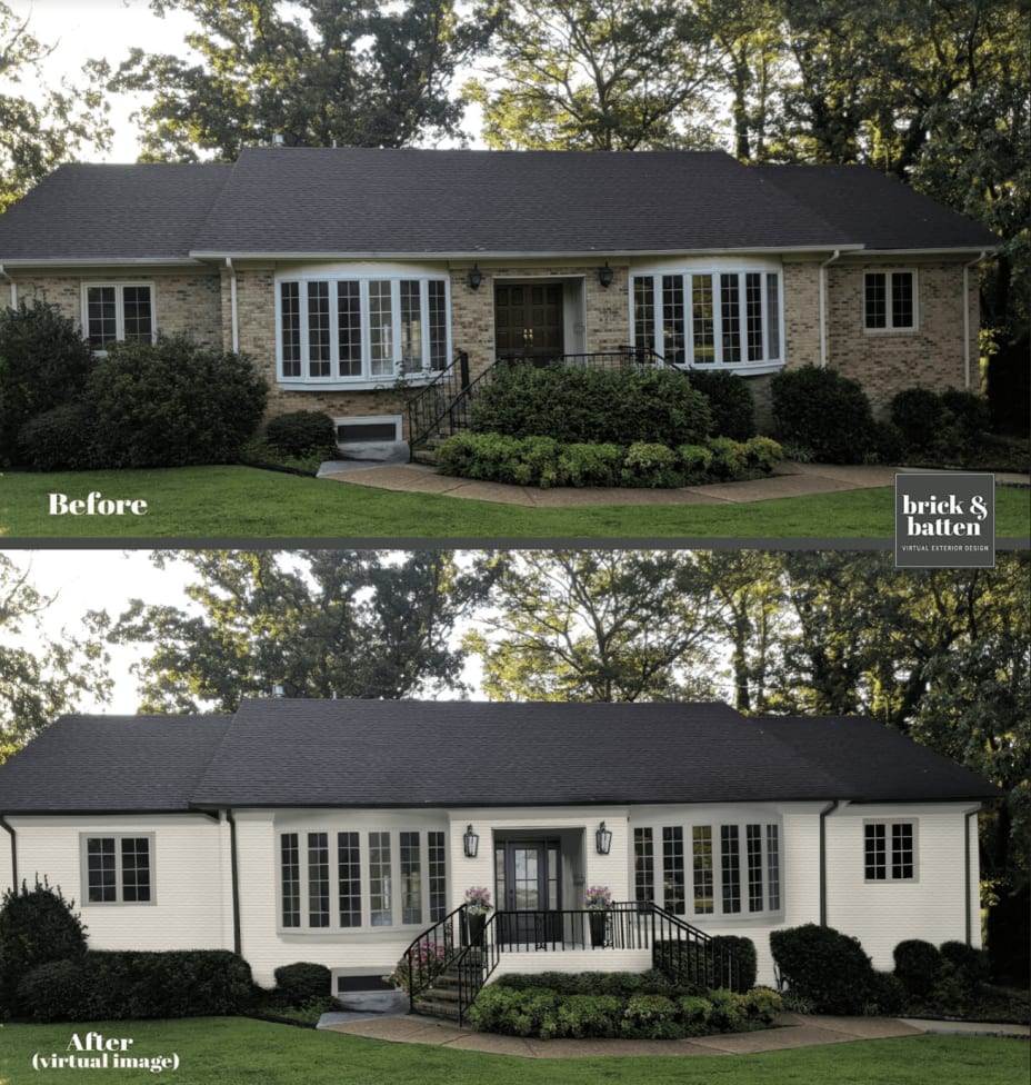Front Ranch Home Remodel Before And After Small Ranch Exterior