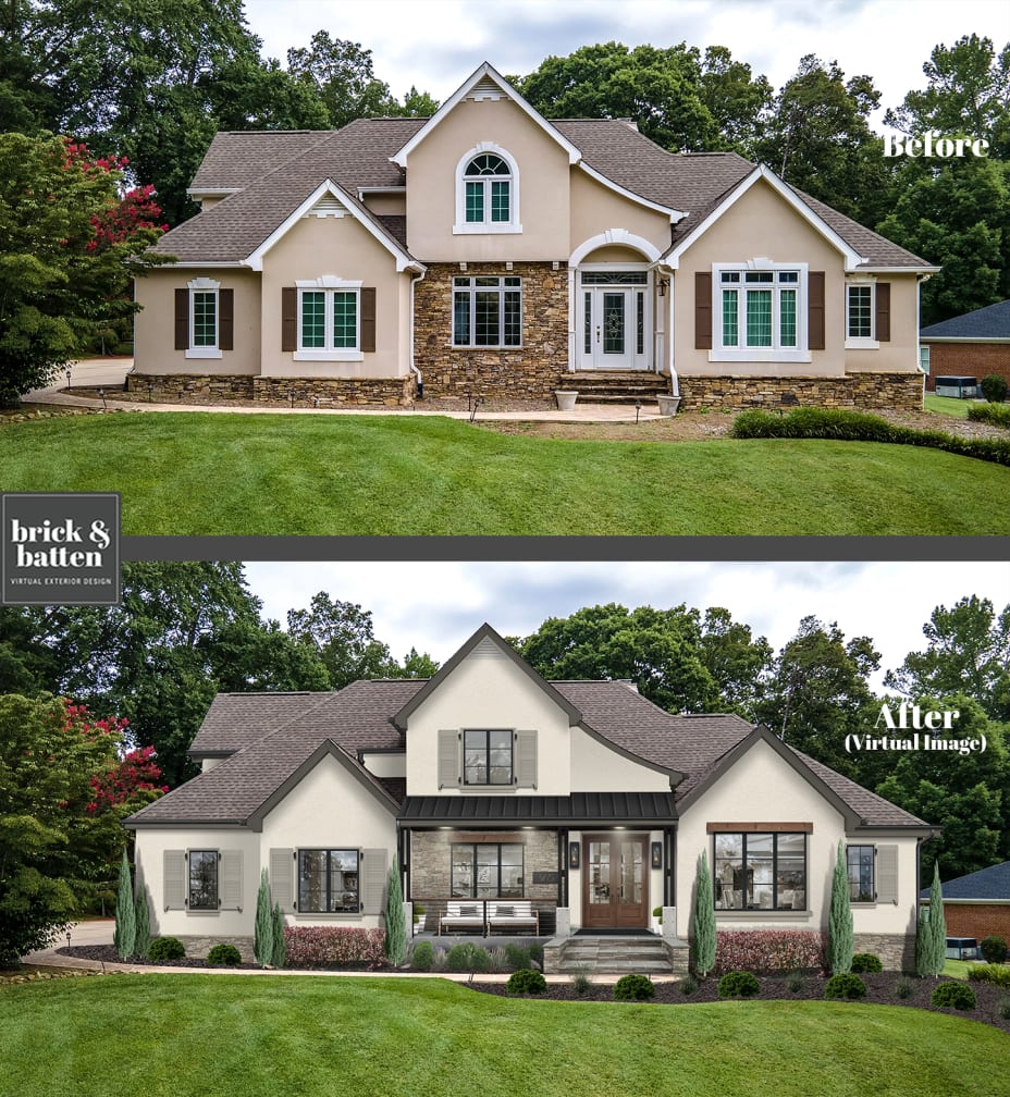 Fixer Upper Homes: Exterior Design Ideas - brick\u0026batten, image size:928x1008
