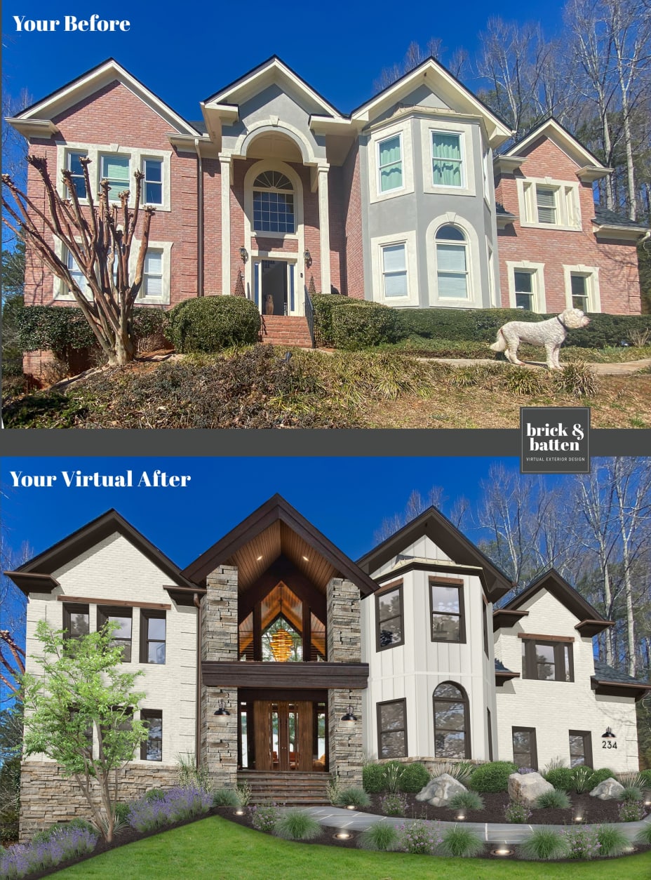 16 Ways to Use Stone Siding in Exterior Design - brick\u0026batten, image size:928x1254