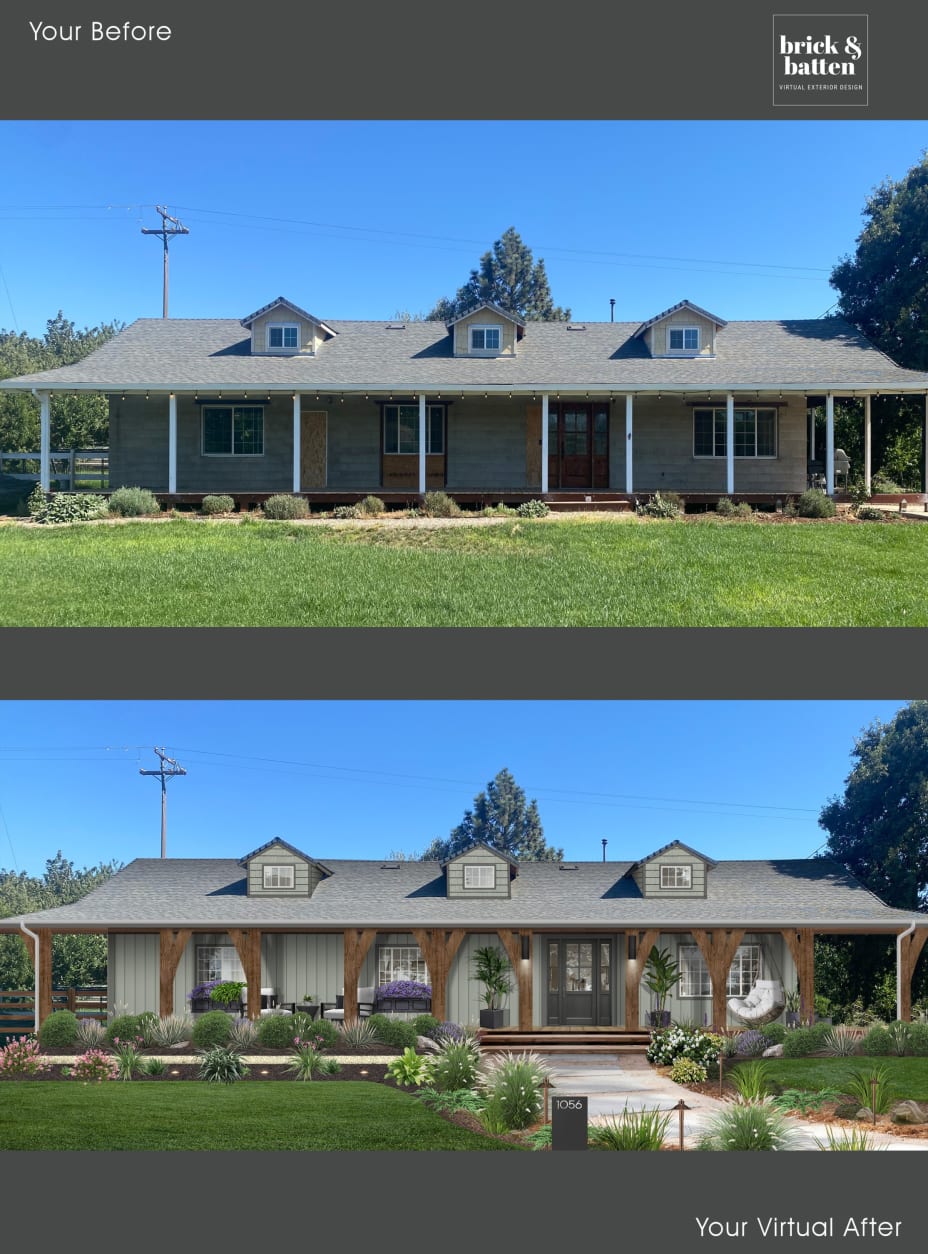 Fixer Upper Homes: Exterior Design Ideas - brick\u0026batten, image size:928x1254