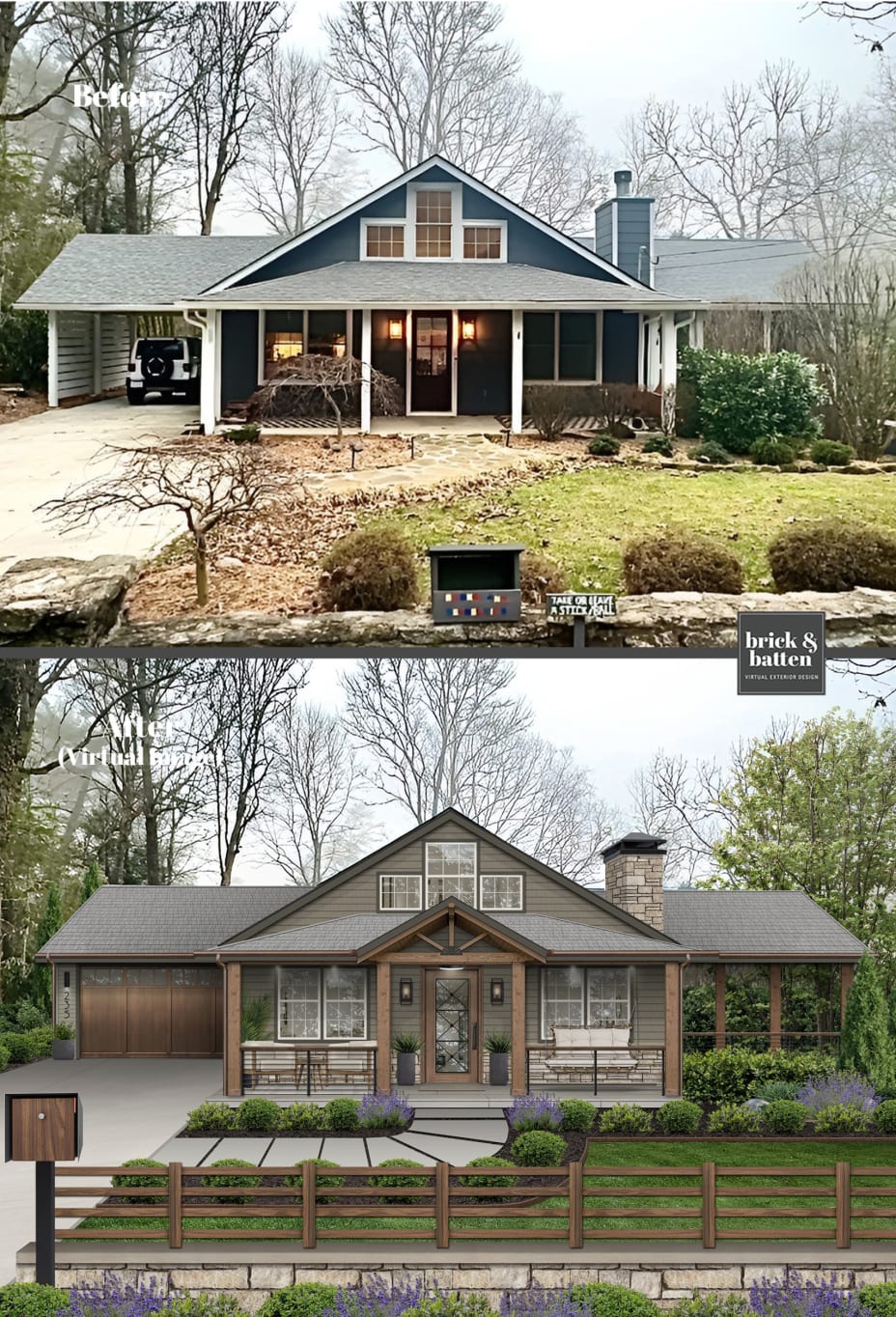 Rustic Front Porch Design Ideas We Love - brick\u0026batten, image size:928x1364