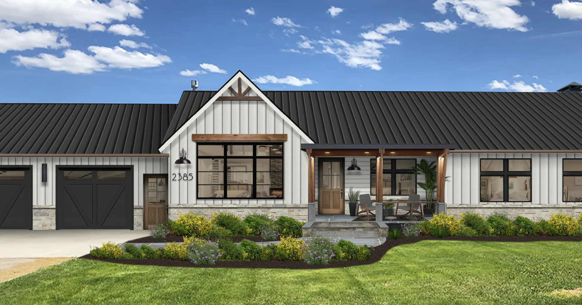 White Siding with Black Trim: Exterior Design Trends