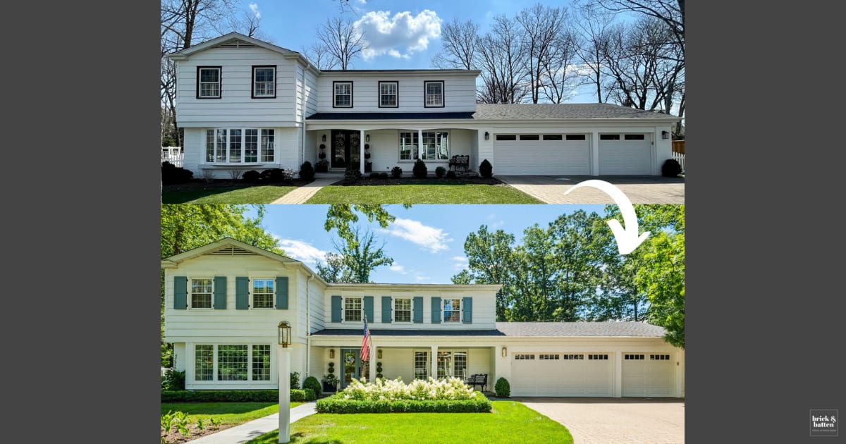 Suburban House Exterior Update in Illinois - brick&batten