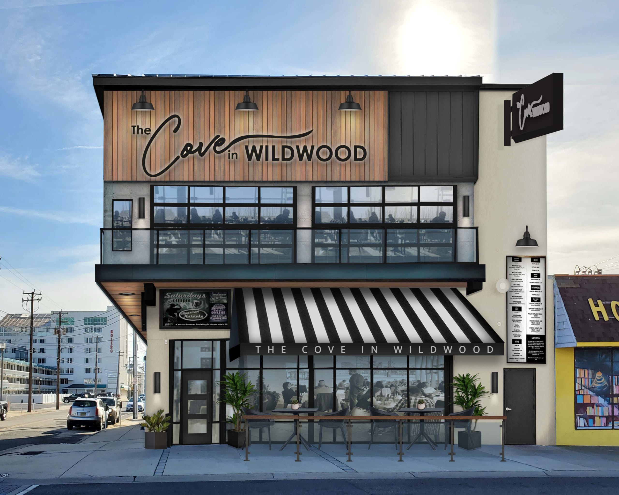 Restaurant Exterior Design on Jersey Shore brick batten Restaurant Exterior Design on Jersey Shore brick batten