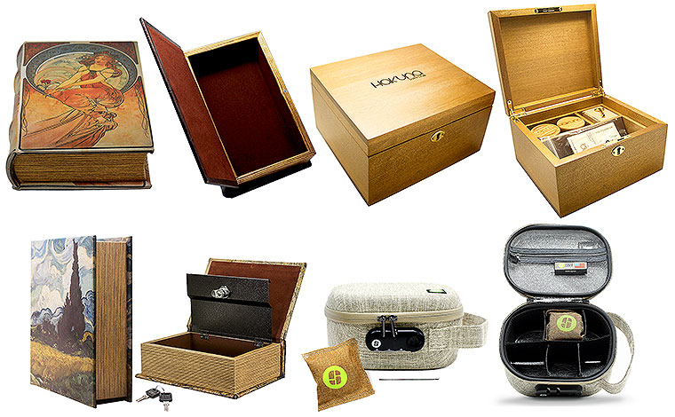 Weed Stash Box, Weed Stash Bag and Weed Stash Box Book Group Shot