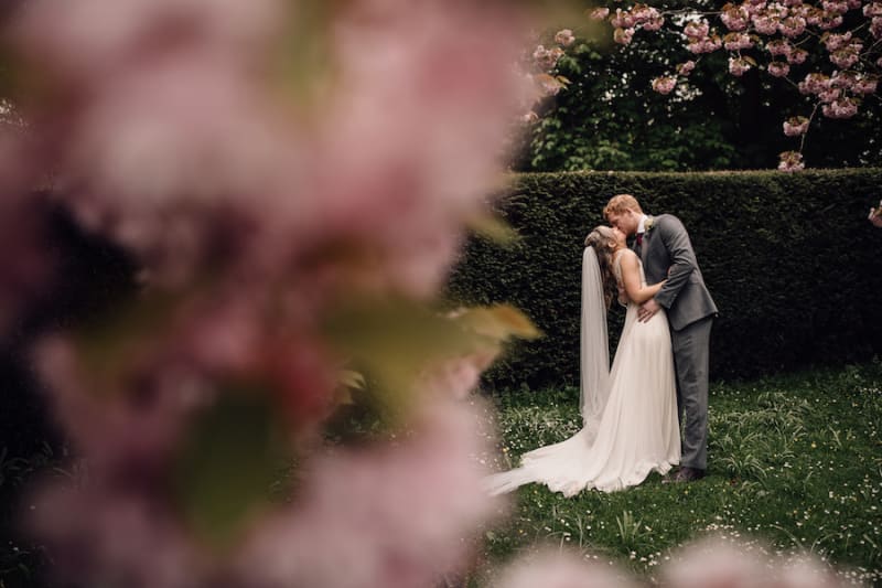 Faye's father about to hug her on her wedding day