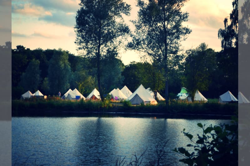Browning Bros Events wedding venue with tents close the lake in Essex