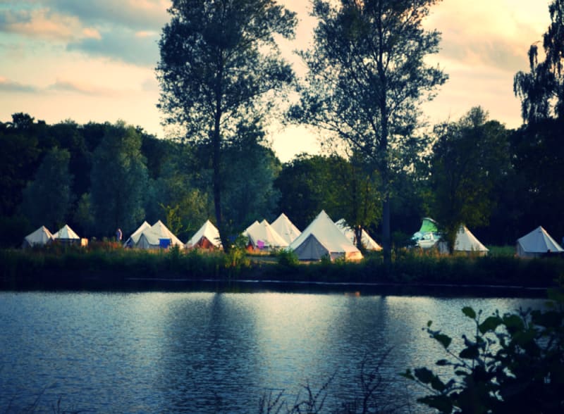 Browning Bros Events wedding venue with tents close the lake in Essex
