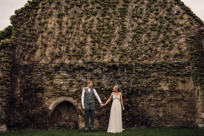 Faye and Adam Hughes in the church getting married