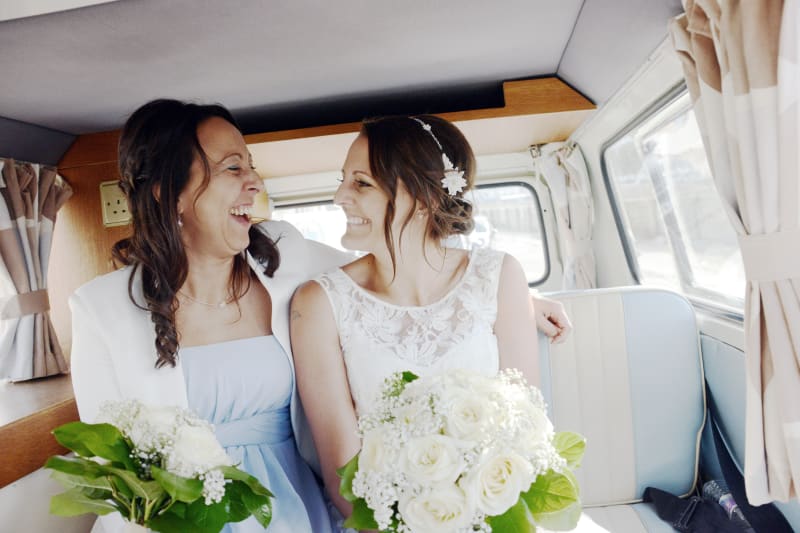 South West | Cornwall | Porthtowan | Autumn | Coastal | DIY | Blue | White | Bar | Real Wedding | Helen Court Photography #Bridebook #RealWedding #WeddingIdeas Bridebook.co.uk 