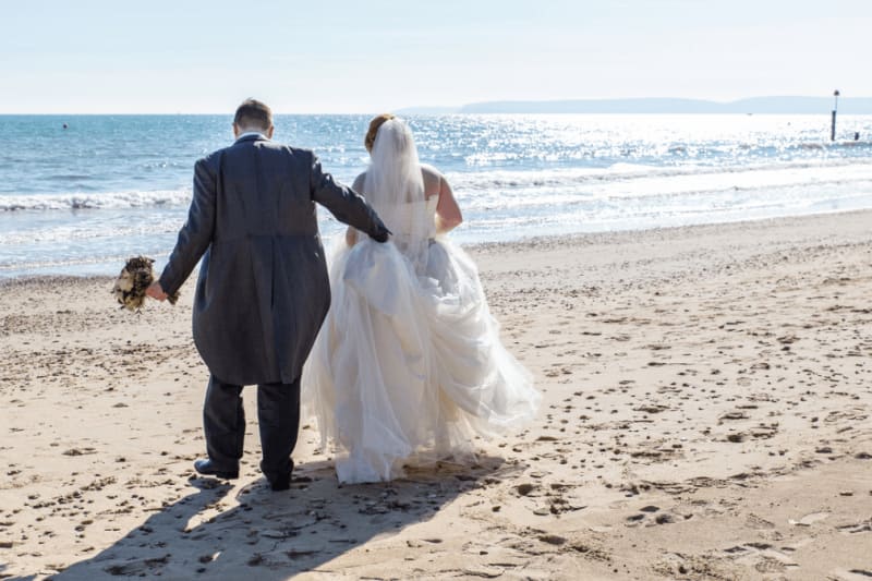 South West | Dorset | Bournemouth | Summer | Beach | Classic | Purple | Turquoise | Castle | Real Wedding | Jennie Franklin #Bridebook #RealWedding #WeddingIdeas Bridebook.co.uk 