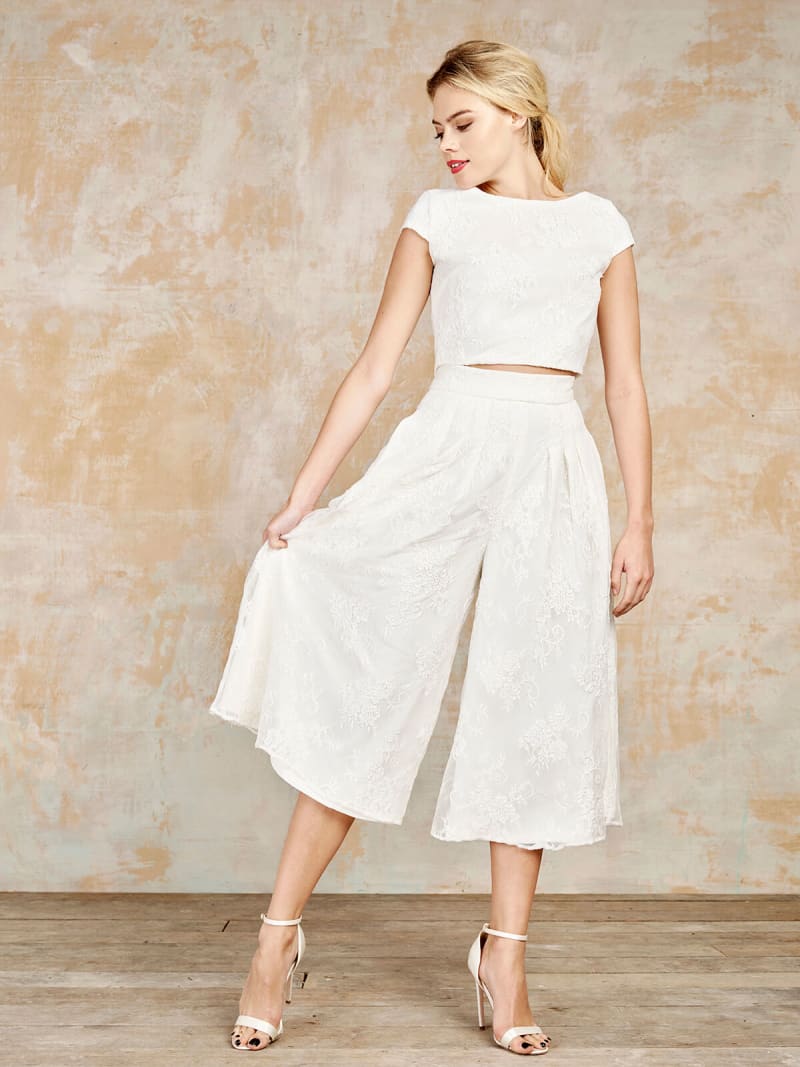 bridebook.co.uk-house-of-ollichon white culottes and crop top