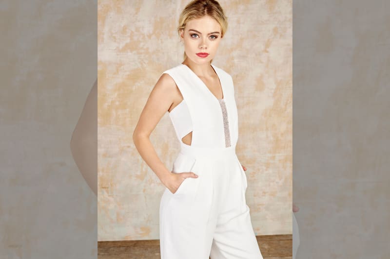 bridebook.co.uk-house-of-ollichon white jumpsuit on model