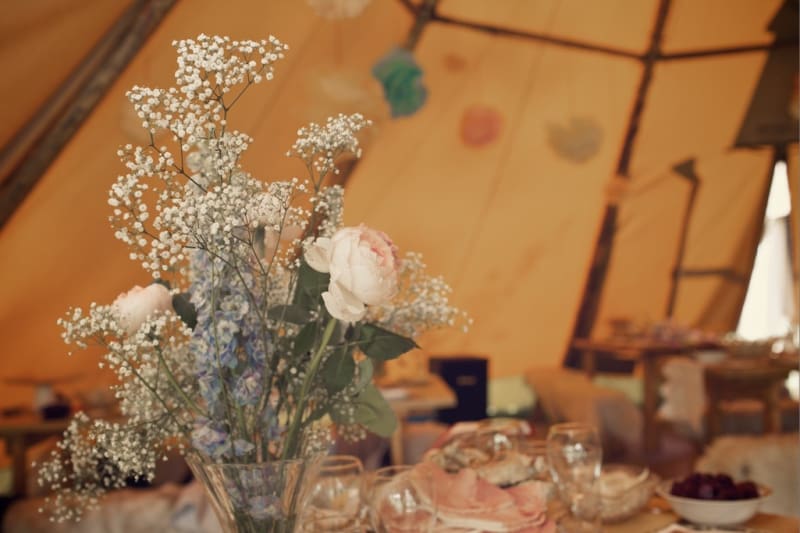 Bridebook.co.uk- wedding flower decorations at reception