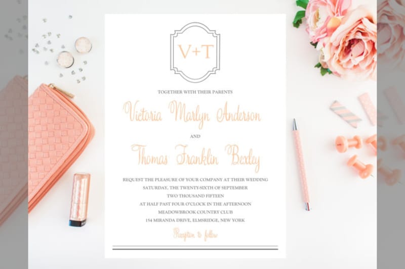 Bridebook.co.uk- simplistic wedding invitation with elements of calligraphy