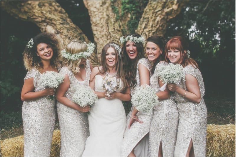 bride in bridesmaids