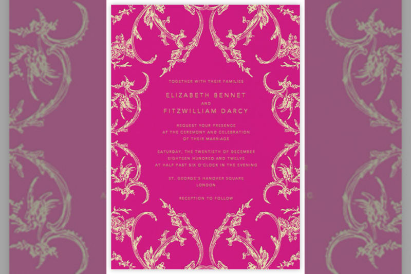 Bridebook.co.uk- pink wedding invitation