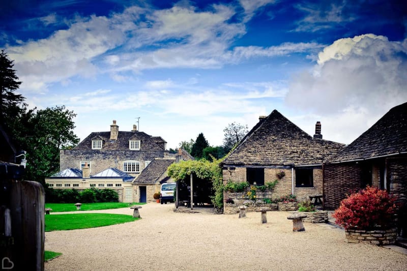 the great tythe barn on a sunny day
