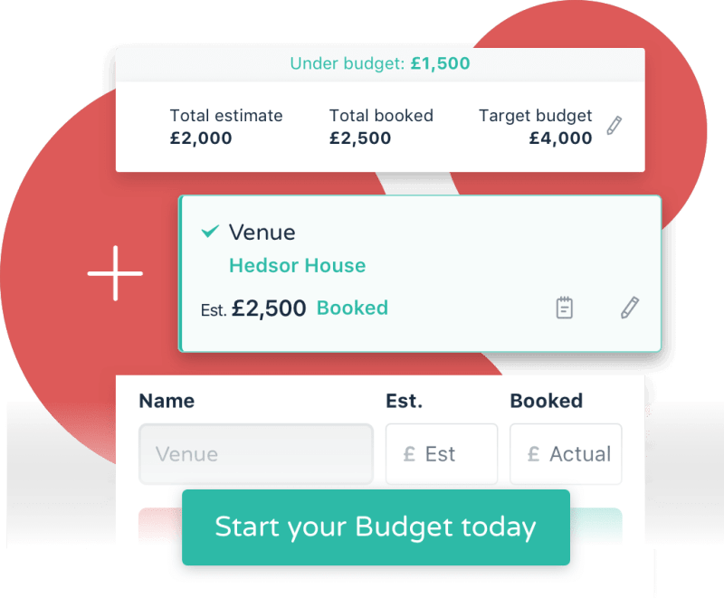 Screenshot of Bridebook app Budget Tool 