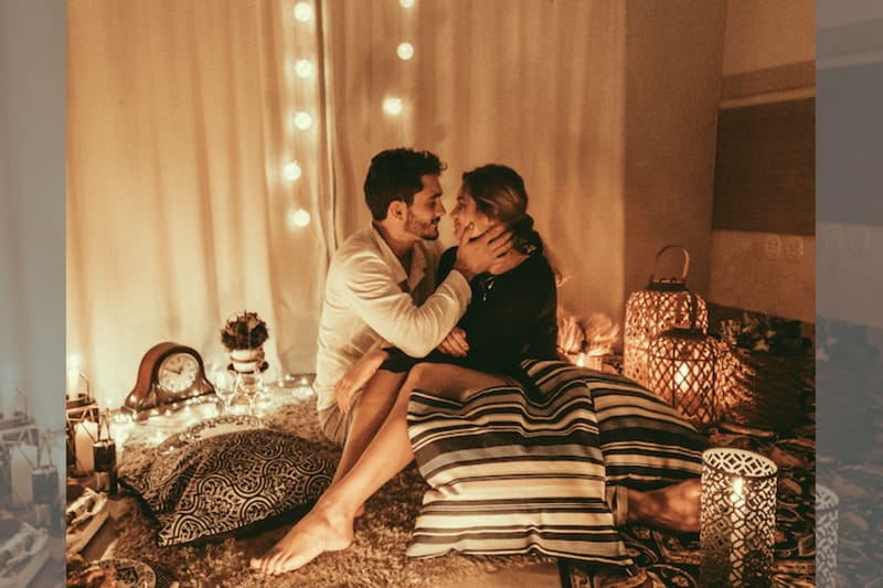couple in romantic setting
