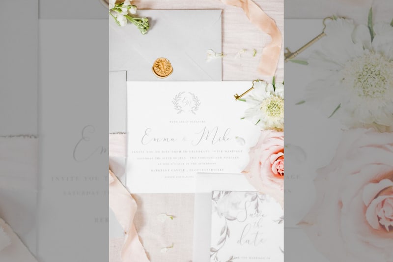 The wedding invitation of Emma and Mike.