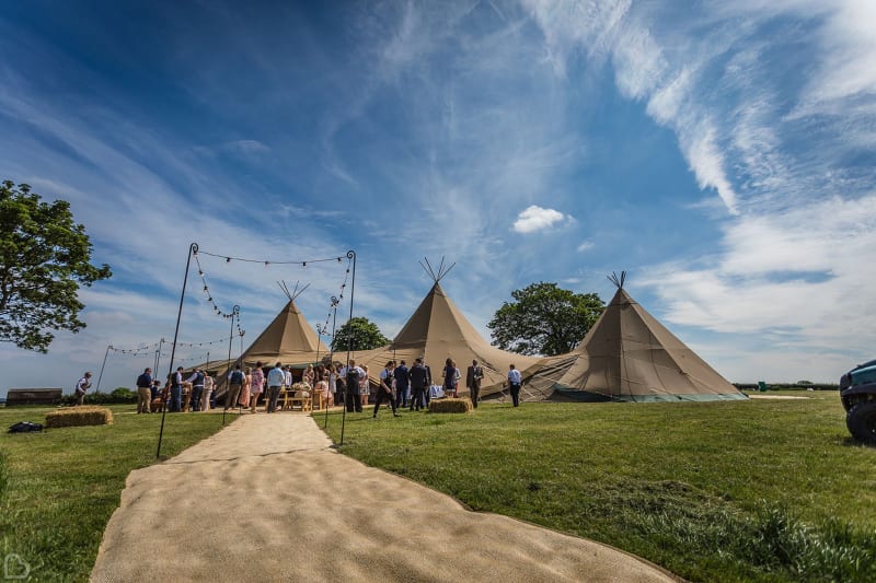 The tents at farmer copleys, ready to receive wedding guests.