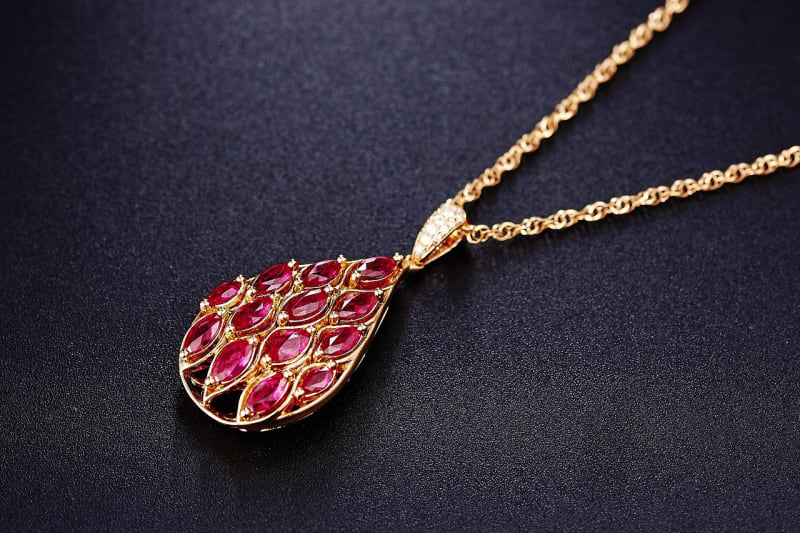 Ruby jewel necklace 40th Wedding Anniversary gift